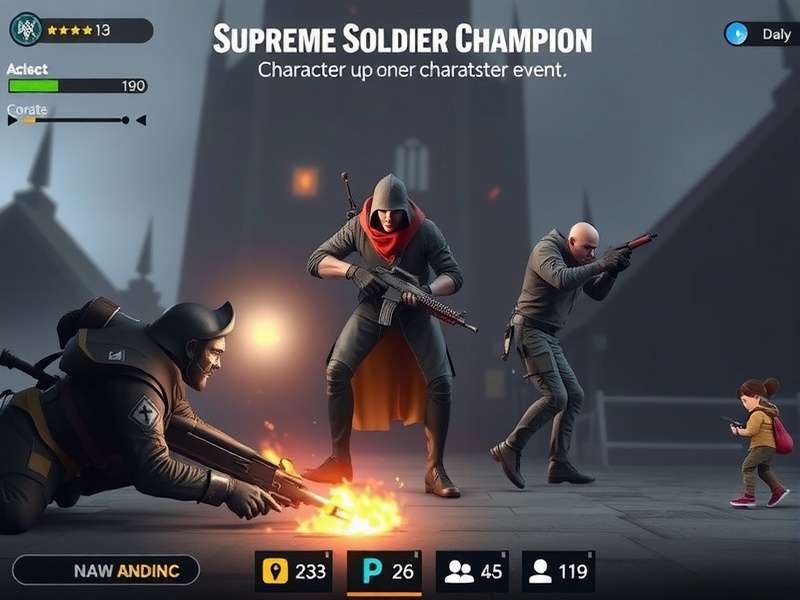 Supreme Soldier Champion gameplay screenshot showing intense combat